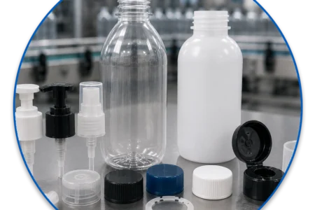 assembled components for plastic bottle packaging