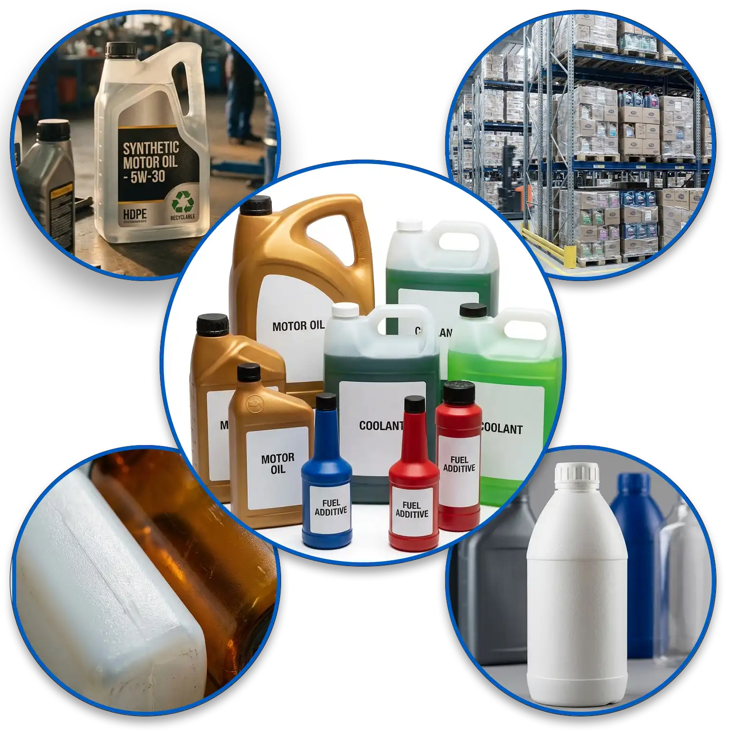 Bulk Custom Automotive HDPE and LDPE Bottles