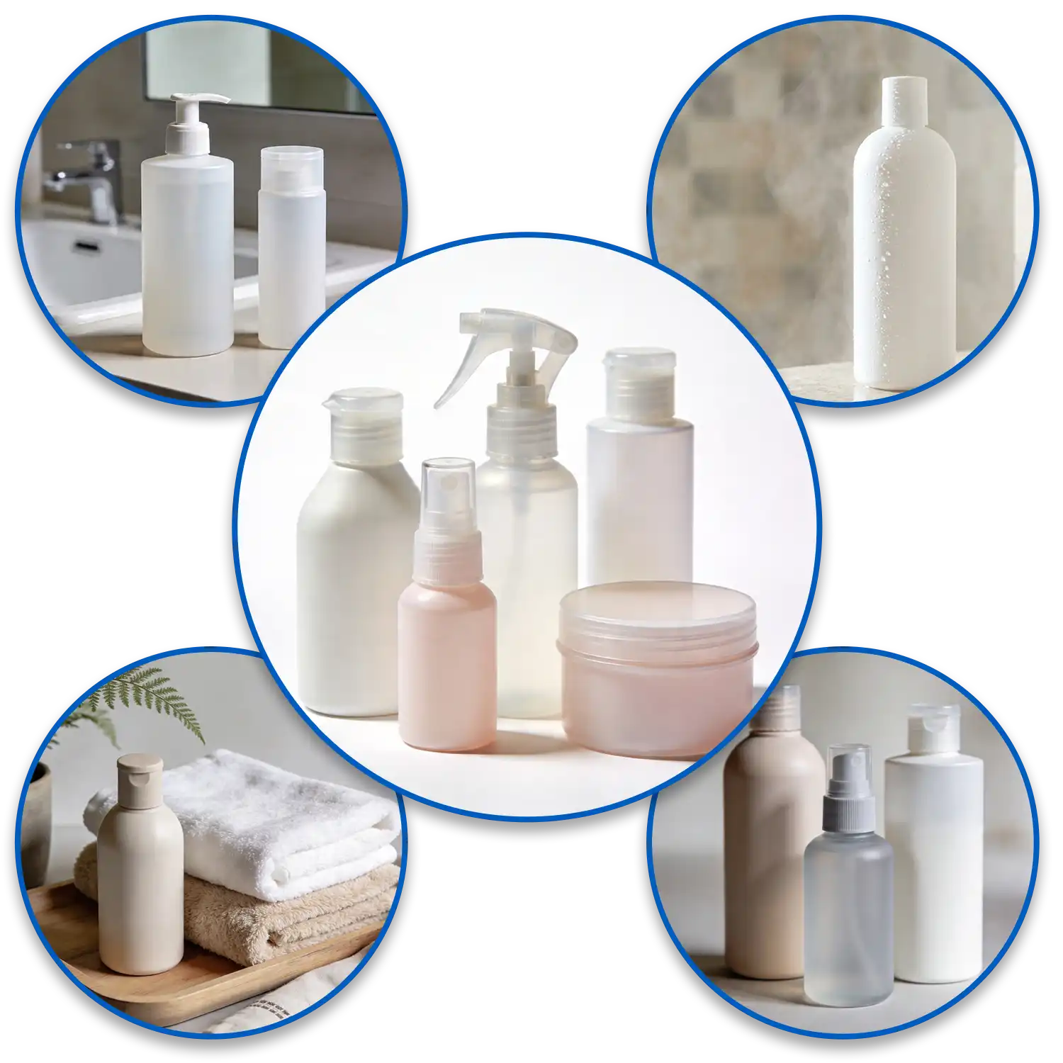 Bulk Custom Cosmetic HDPE and LDPE Plastic Bottles