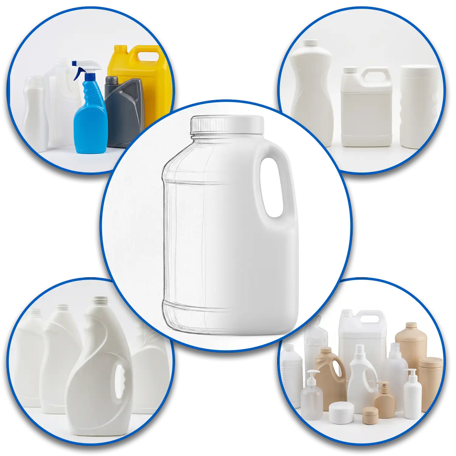 Custom HDPE Plastic Bottles Bubble Graphic