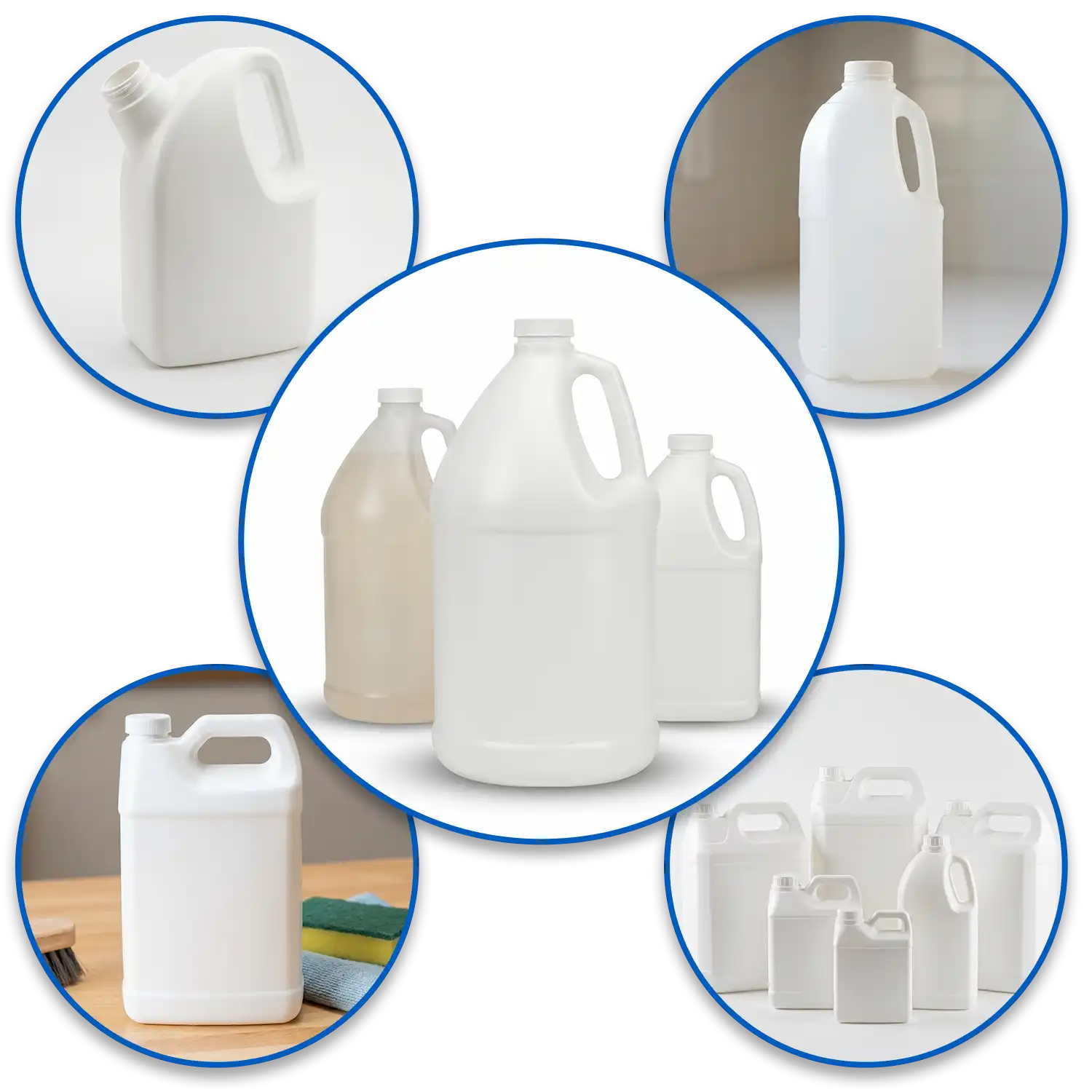 Custom Plastic Handleware Bottles and Containers with Handles Bubble Graphic