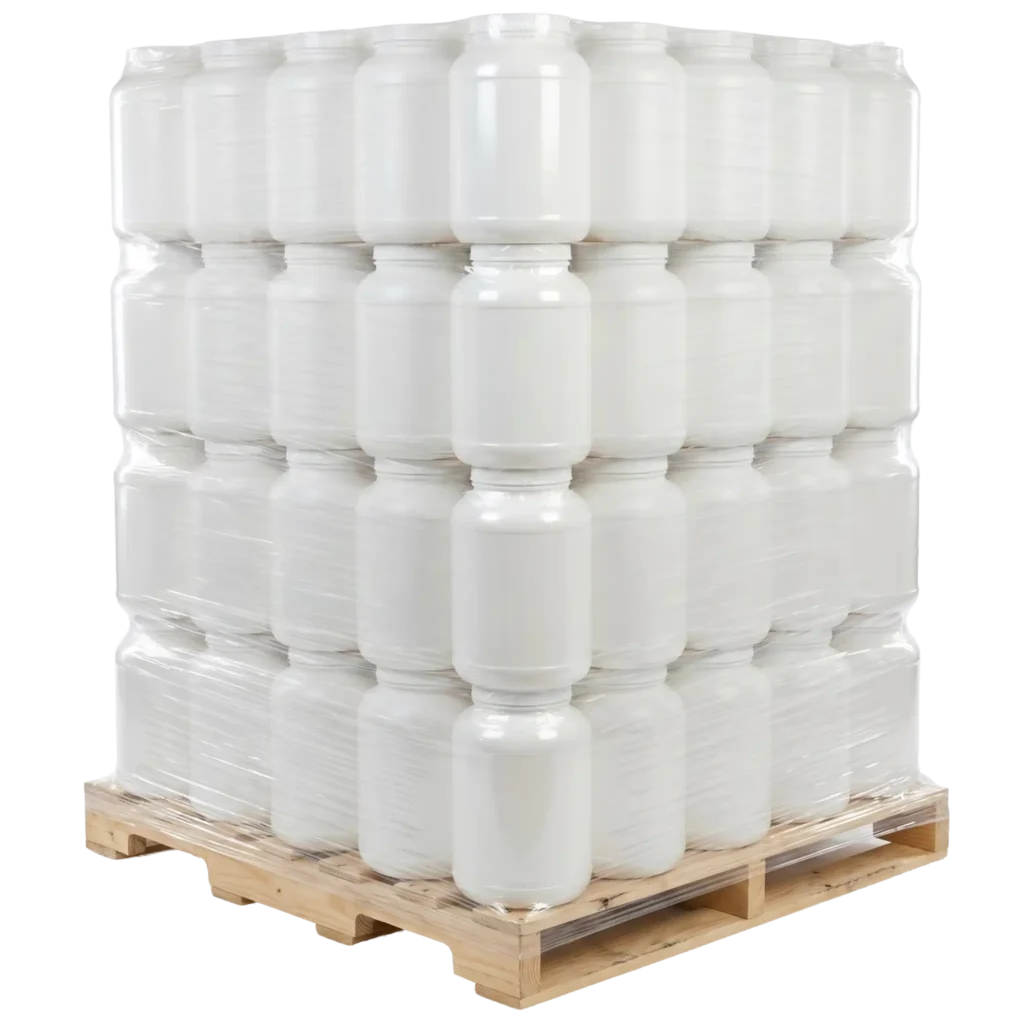 Pallet of HDPE Wide Mouth Jars
