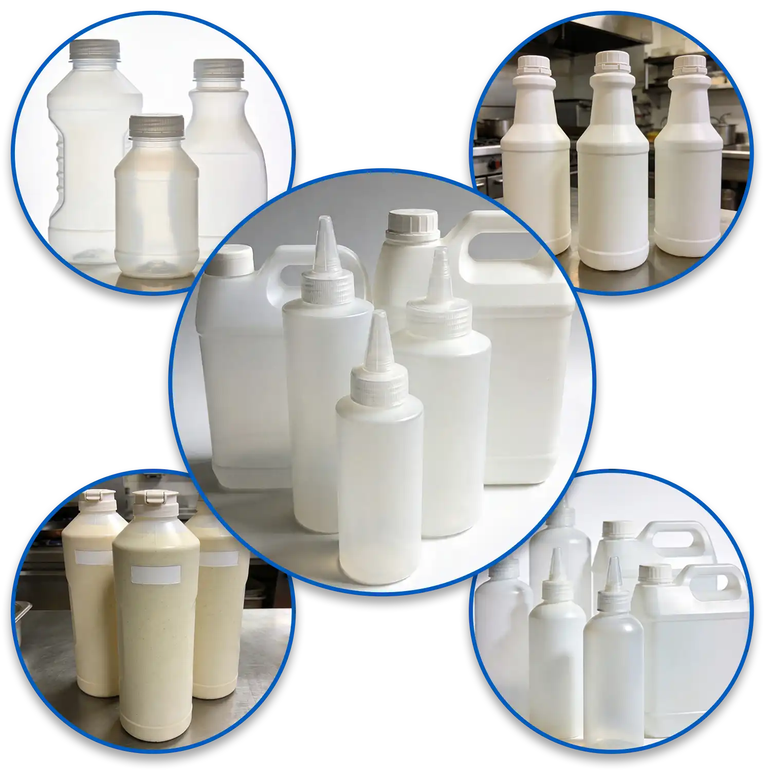 Plastic HDPE and LDPE Food Bottles and Packaging