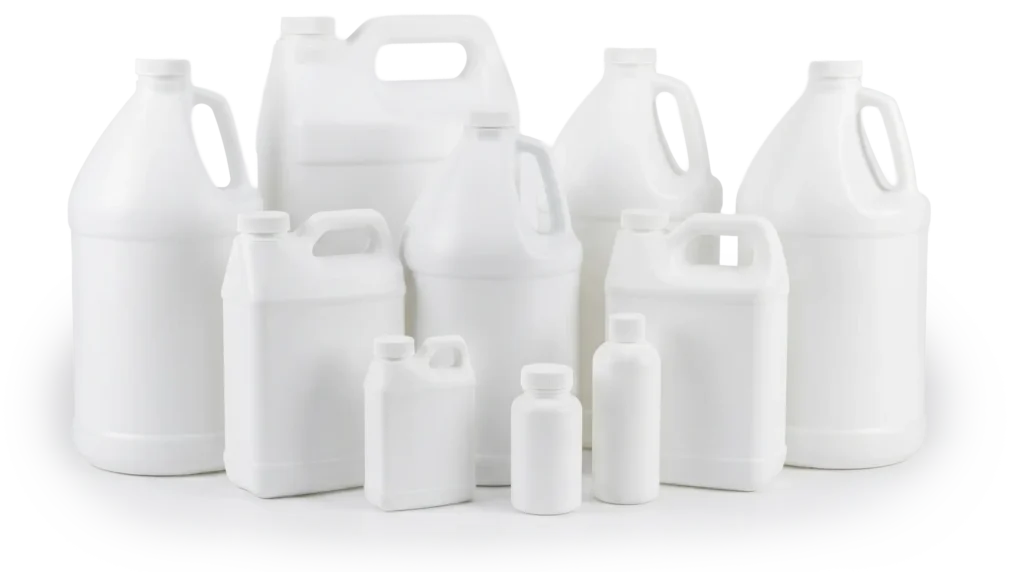 Plastic HDPE handleware bottles and containers