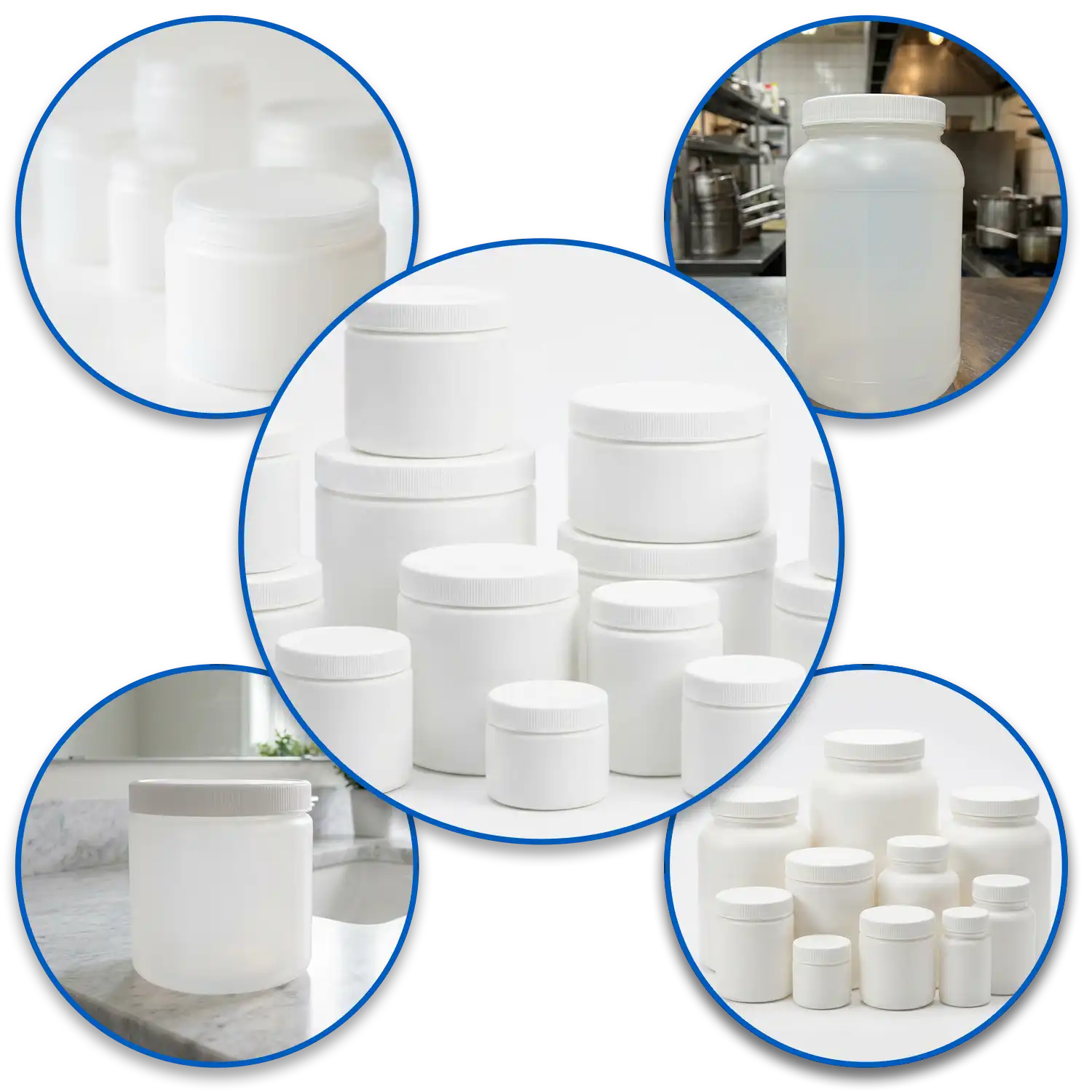 Wide Mouth HDPE Plastic Jars Bubble Additive