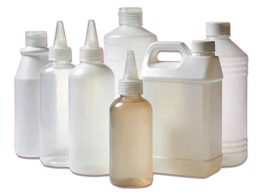 assorted hdpe and ldpe bottles for food packaging