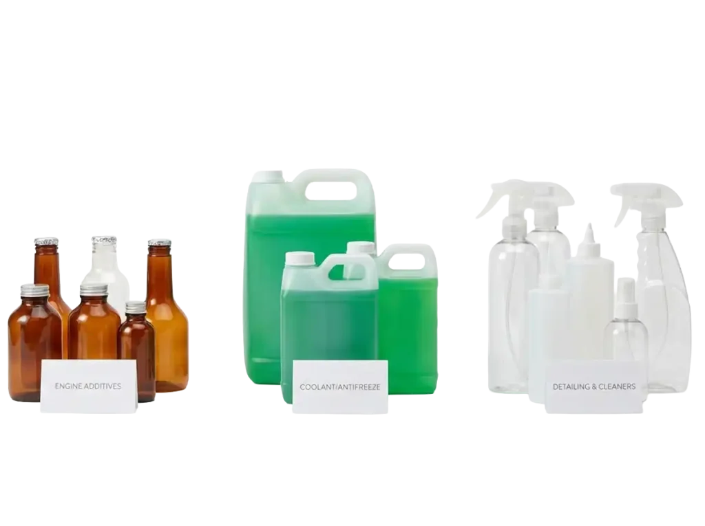 different types of automotive hdpe bottles