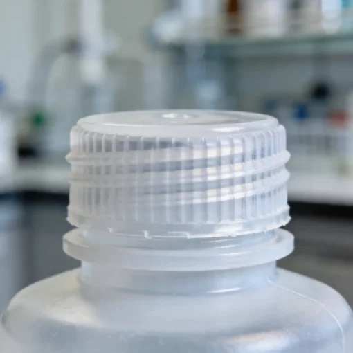 hdpe lab bottle up close threads